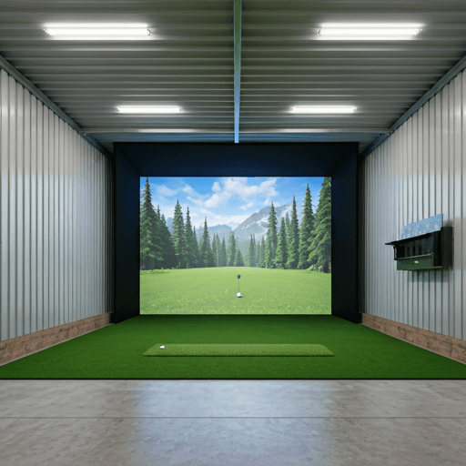 Large-scale garage golf simulator conversion